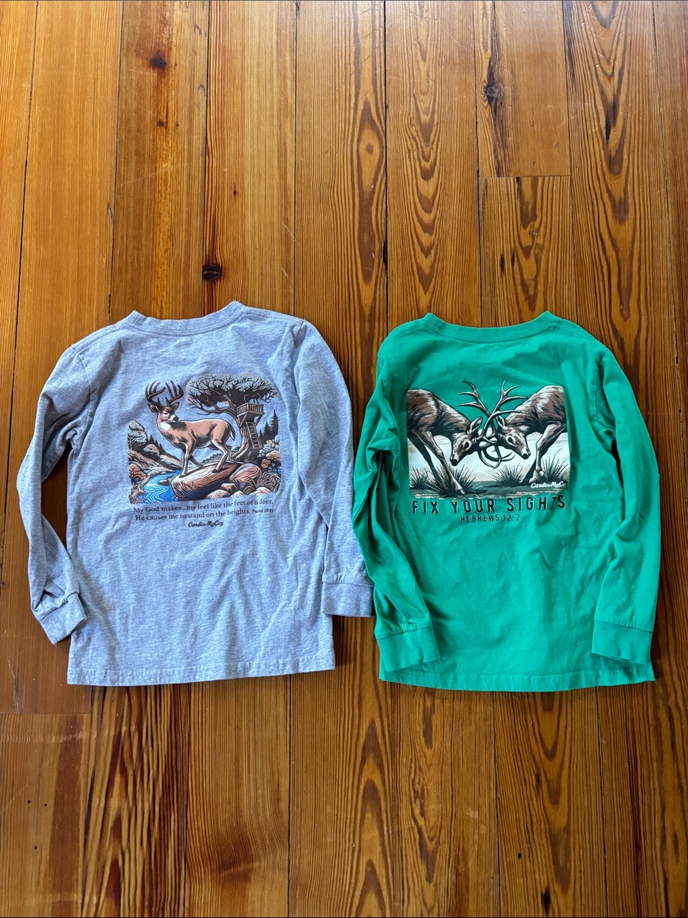 Cardin McCoy Children's Long-Sleeve Pocket Tee in Gray and Green-Casual Size 6/7 - Picture 6 of 10